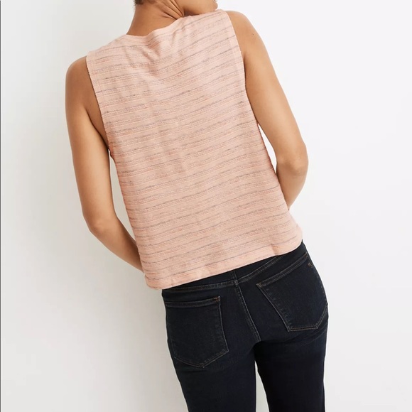 Madewell Raw-Edged Hangout Muscle Tank in Textured Stripe - Picture 7 of 8